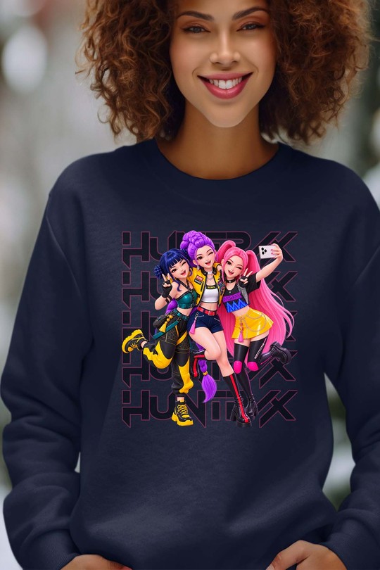 k-pop huntrix 2 - Sweat Col Rond Femme-MARINE