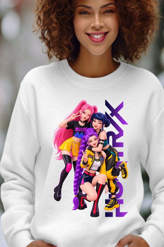 rumi mira zoey - Sweat Col Rond Femme-BLANC