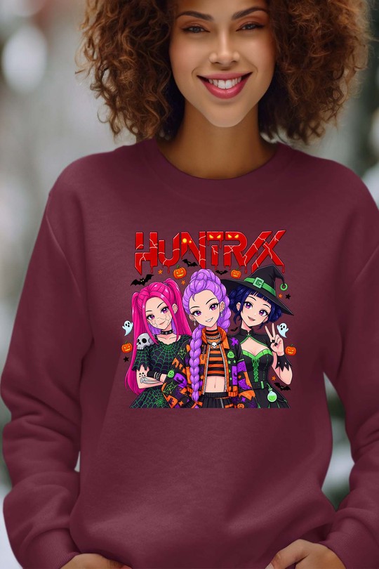 rumi zoey huntrix - Sweat Col Rond Femme-BORDEAUX