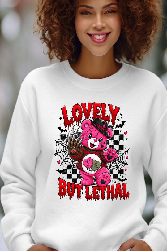 tedy bear halloween - Sweat Col Rond Femme-BLANC