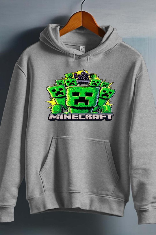 minecrat criber halloween - Sweat capuche Homme-GRIS