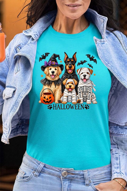 dogs halloween - Tshirt Femme - FC-TURQUOISE