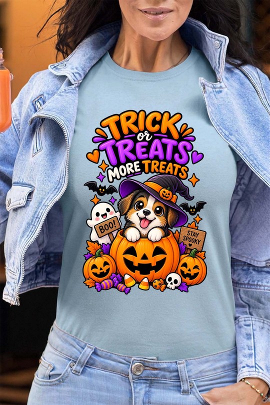 trick dog halloween - Tshirt Femme - FC-BLEU CIEL