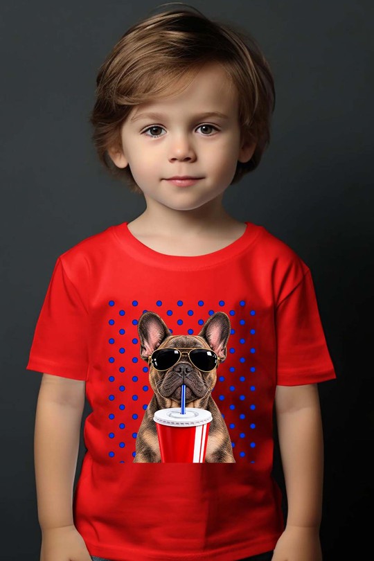 dog glasses d - Tshirt Garçon-ROUGE