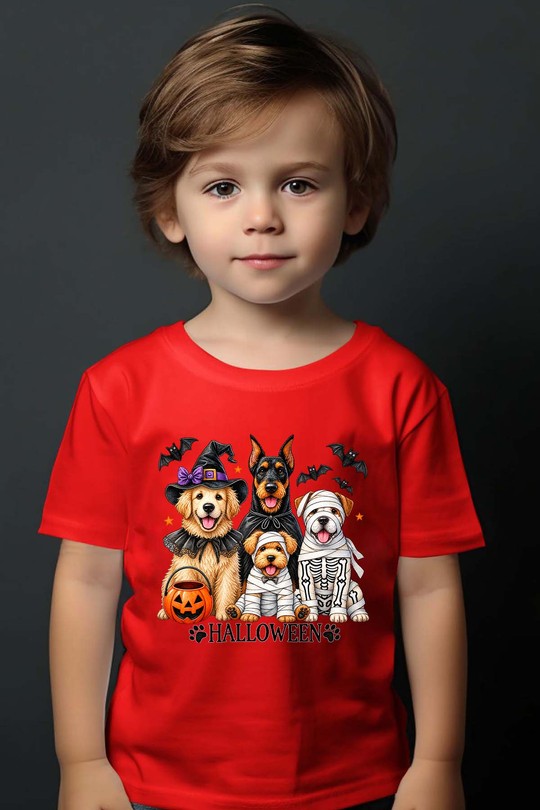 dogs halloween - Tshirt Garçon-ROUGE