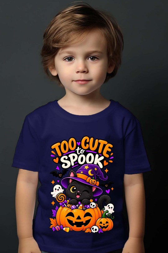 trick cat halloween - Tshirt Garçon-MARINE