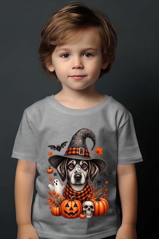 witch dog - Tshirt Garçon-GRIS