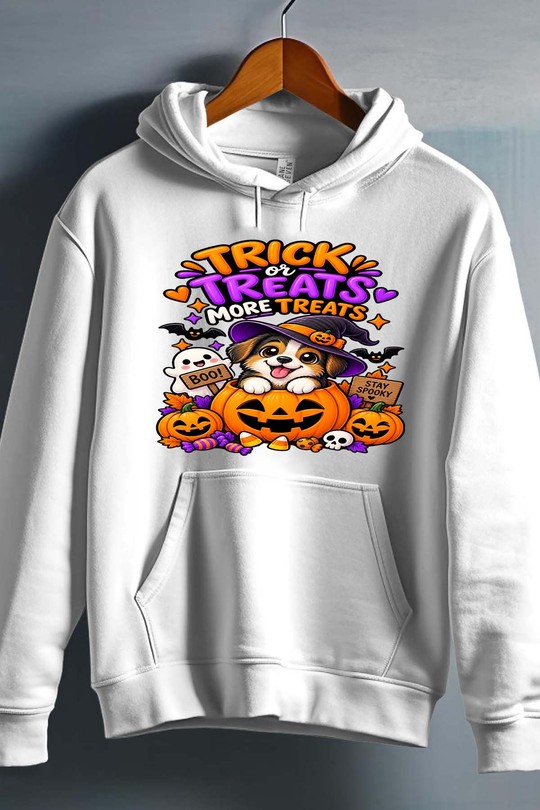 trick dog halloween - Sweat capuche Homme-BLANC