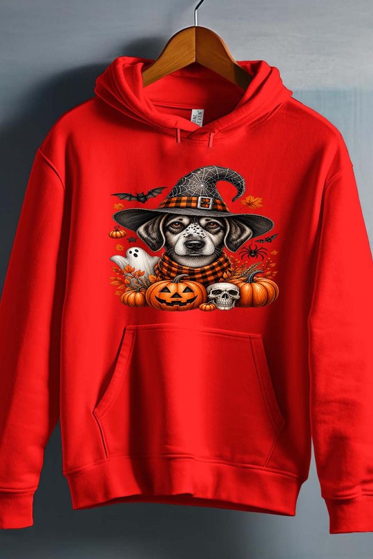 witch dog - Sweat capuche Homme-ROUGE