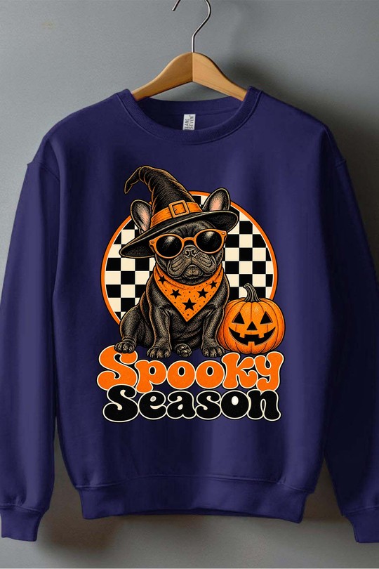 spooky dog - Sweat Col Rond Homme-MARINE