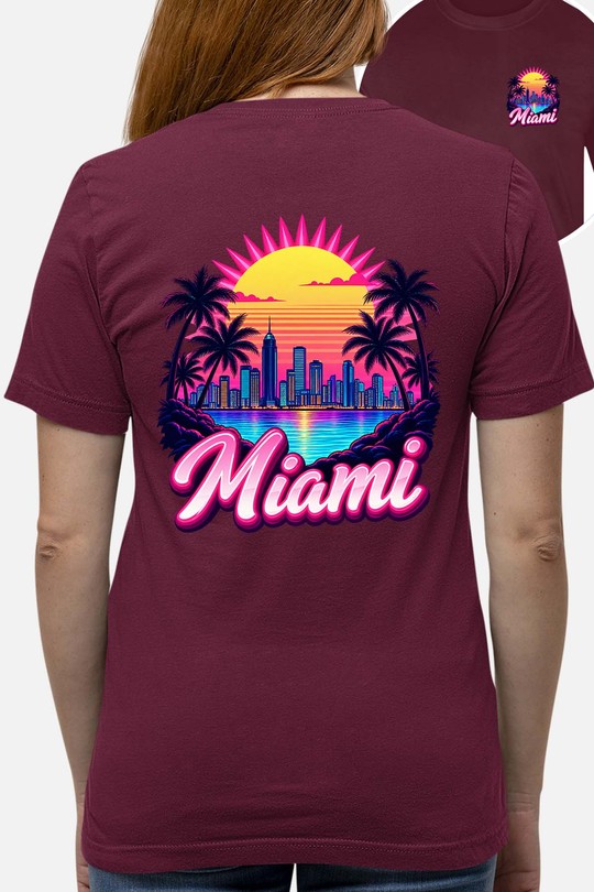00 miami vintage - Tshirt Femme AR CR-BORDEAUX