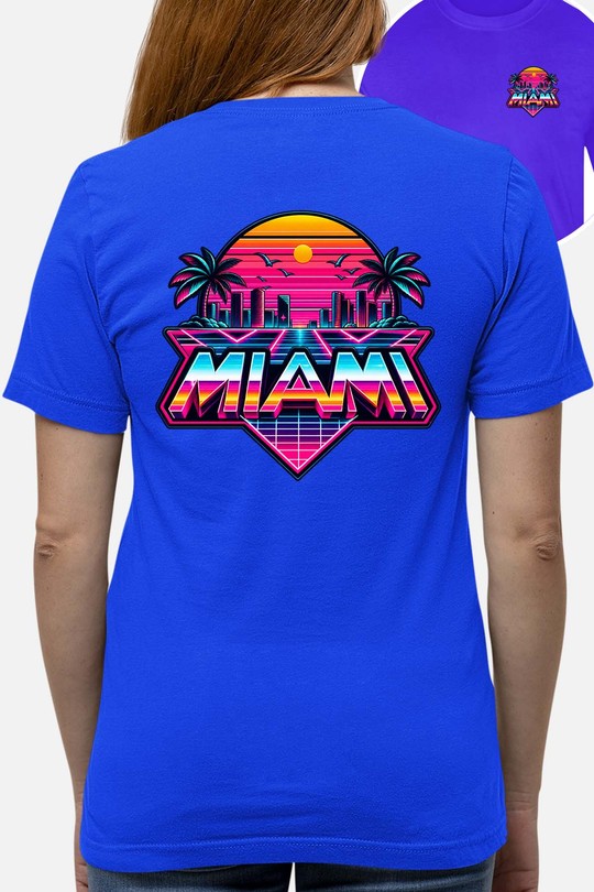 05 v miami - Tshirt Femme AR CR-BLEU ROI