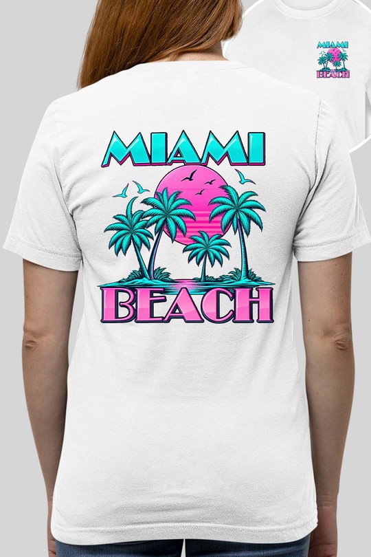 06 Miami 70s - Tshirt Femme AR CR-BLANC