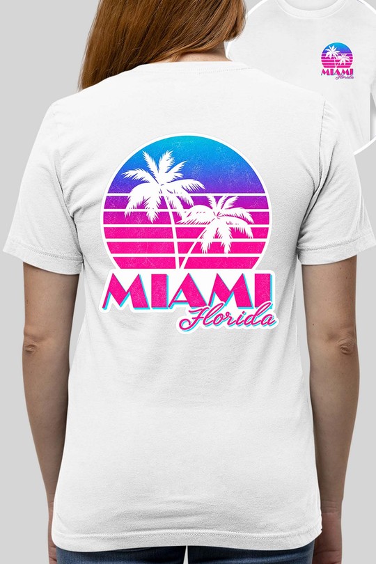 Florida Miami - Tshirt Femme AR CR-BLANC