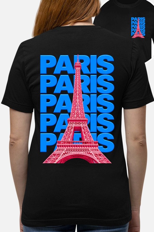 Multi paris TXT - Tshirt Femme AR CR-NOIR
