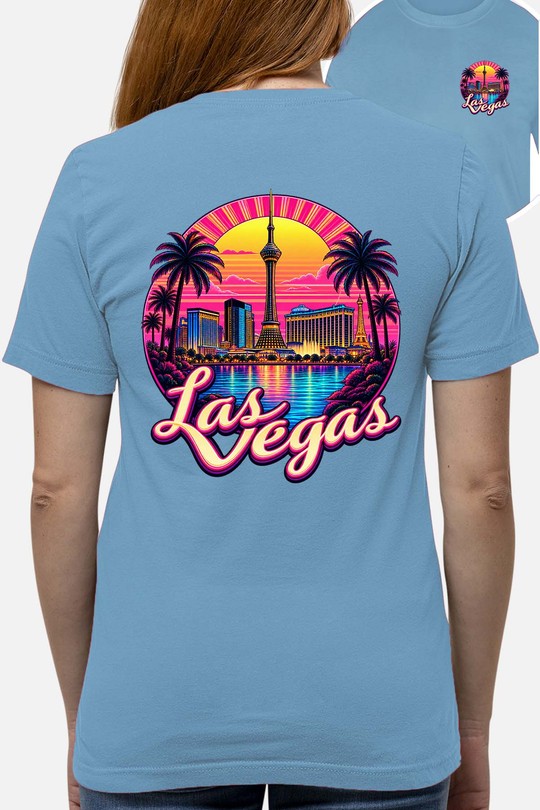 03 las vegas - Tshirt Femme AR CR - FC-BLEU CIEL
