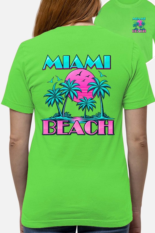 06 Miami 70s - Tshirt Femme AR CR - FC-VERT CLAIR