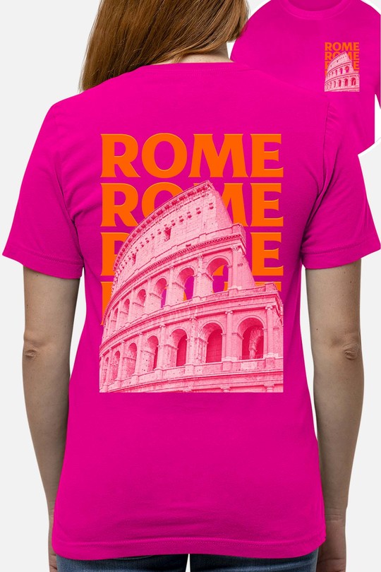 Multi ROME TXT - Tshirt Femme AR CR - FC-FUCHSIA