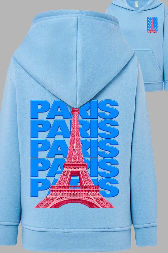 Multi paris TXT - Sweat Capuche Homme AR CR-BLEU CIEL