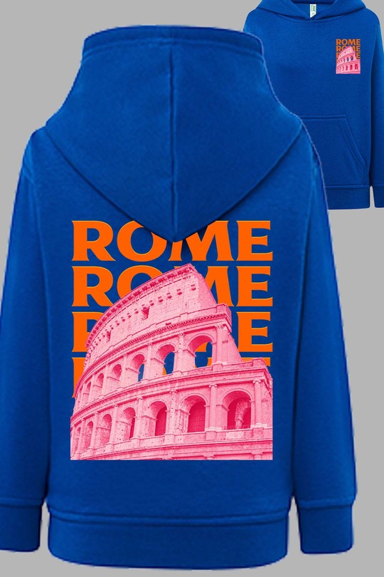 Multi ROME TXT - Sweat Capuche Homme AR CR-BLEU ROI