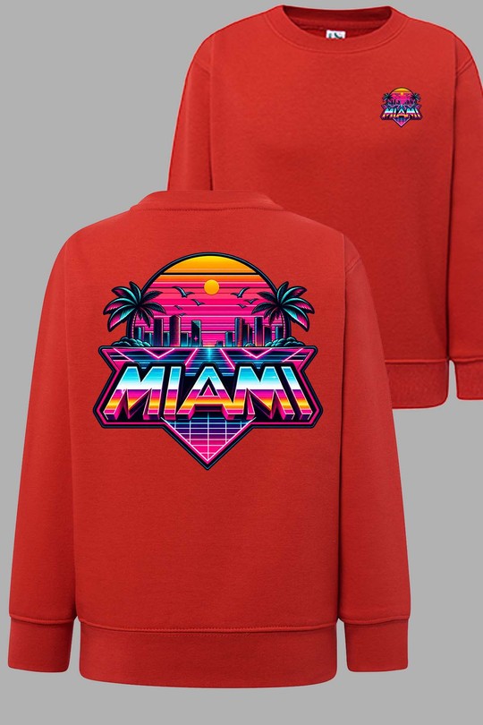 05 v miami - Sweat Col Rond Homme AR CR-ROUGE
