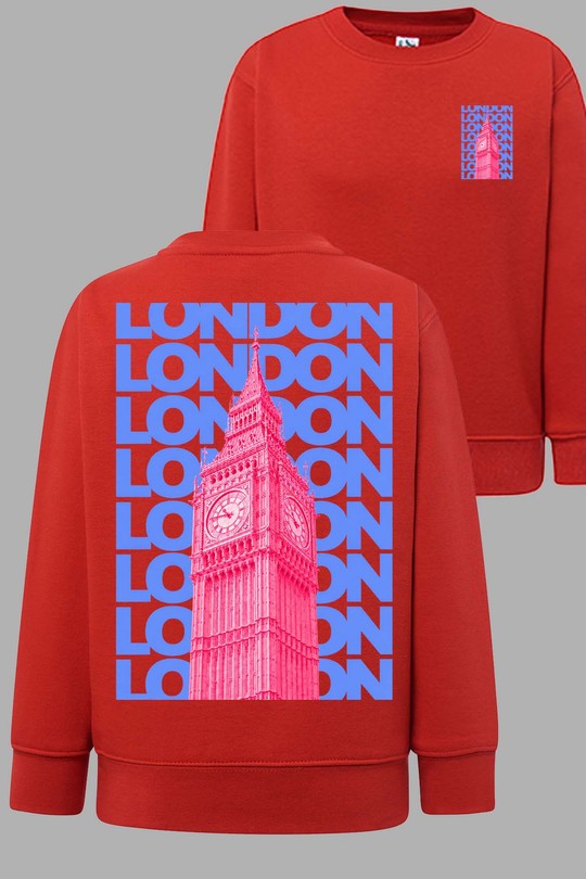 Multi london TXT - Sweat Col Rond Homme AR CR-ROUGE