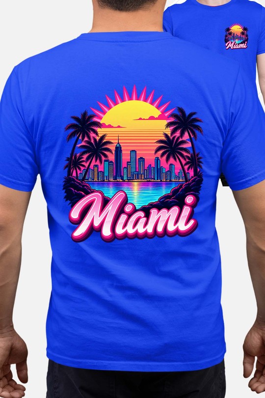 00 miami vintage - Tshirt Homme AR CR-BLEU ROI