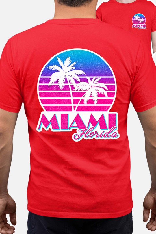 Florida Miami - Tshirt Homme AR CR-ROUGE