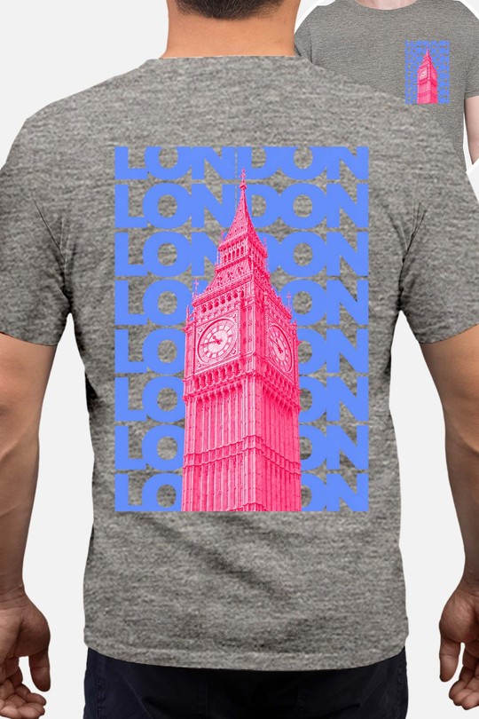 Multi london TXT - Tshirt Homme AR CR-GRIS