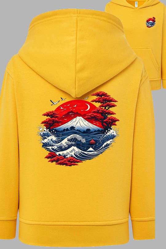 japan fuji - Sweat Capuche Femme AR CR-JAUNE
