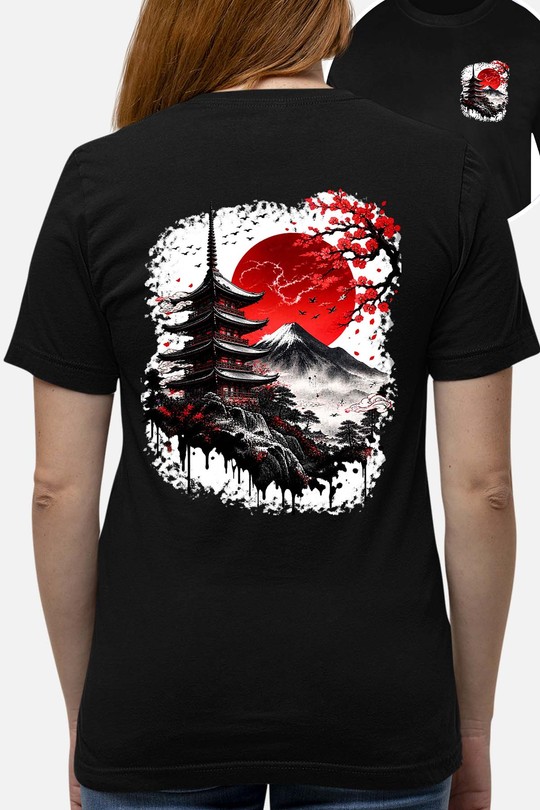Red Sun sakura - Tshirt Femme AR CR-NOIR