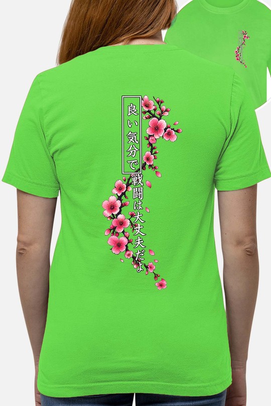 Cherry Blossom Hannya Warrior - Tshirt Femme AR CR - FC-VERT CLAIR