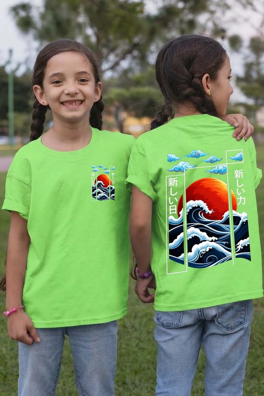 eastern art jp 2 - Tshirt Fille AR CR - FC-VERT CLAIR