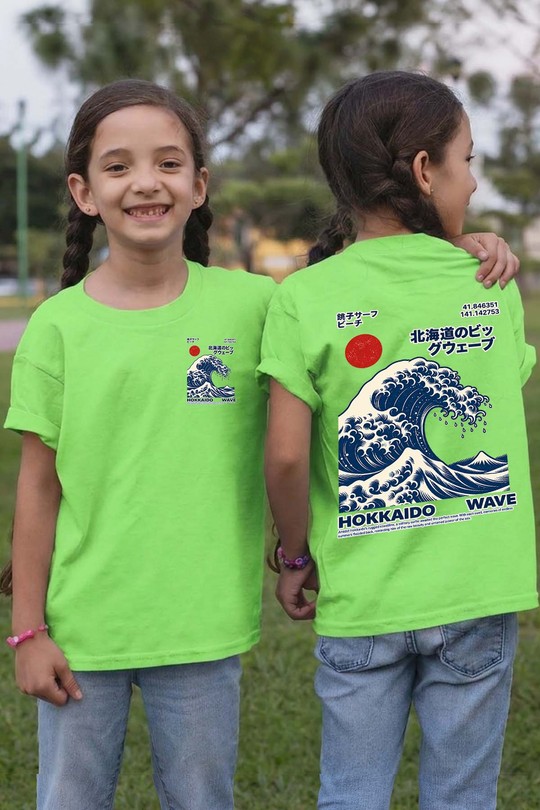 Hokkaido Wave - Tshirt Fille AR CR - FC-VERT CLAIR