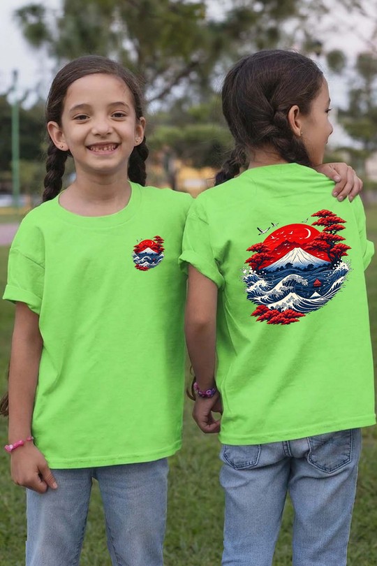 japan fuji - Tshirt Fille AR CR - FC-VERT CLAIR