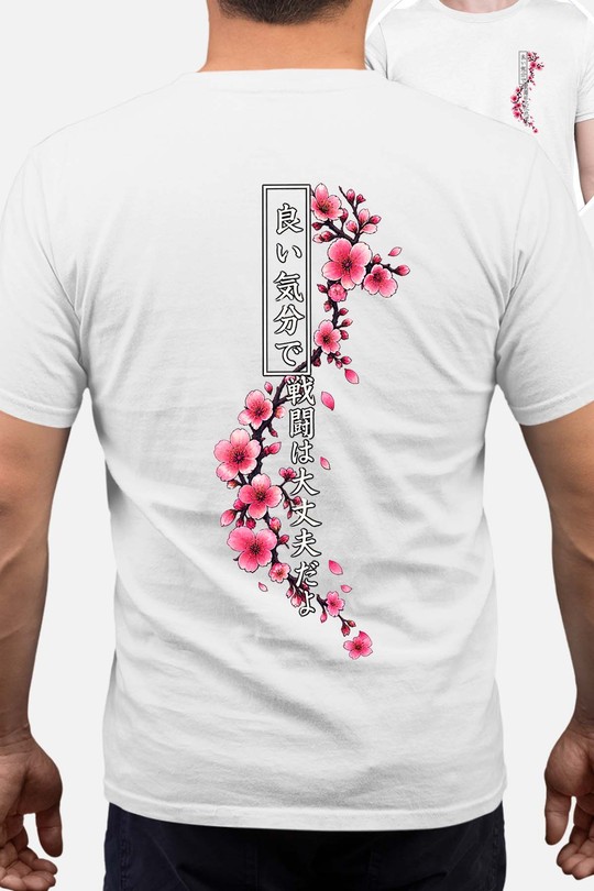 Cherry Blossom Hannya Warrior - Tshirt Homme AR CR-BLANC