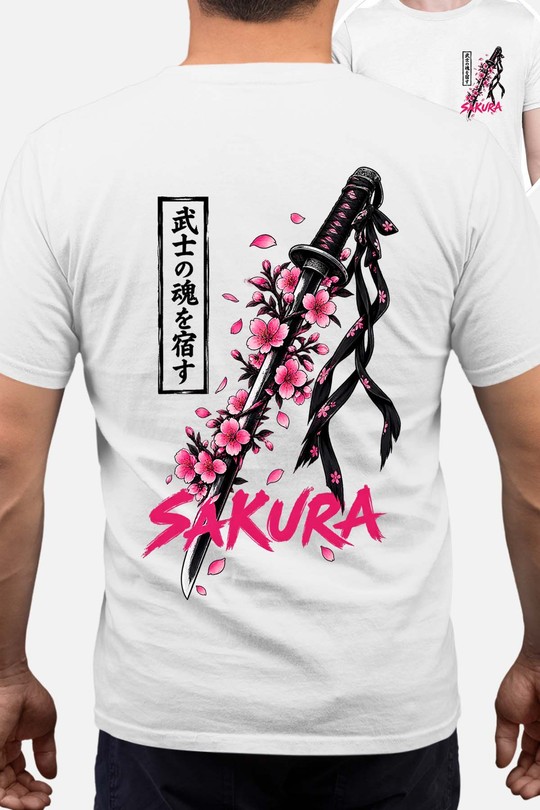 Sword Soul Samurai - Tshirt Homme AR CR-BLANC