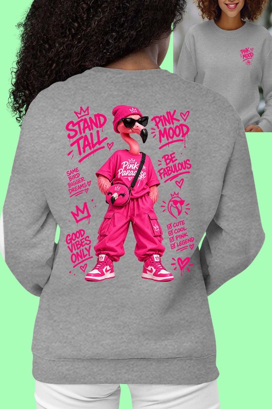 GO stand tall - Sweat Col Rond Femme AR CR-GRIS