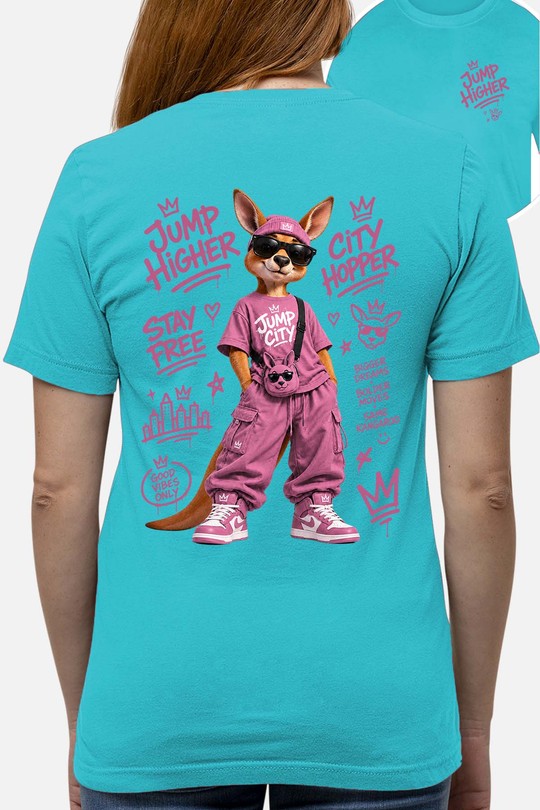 Go jump higher - Tshirt Femme AR CR - FC-TURQUOISE
