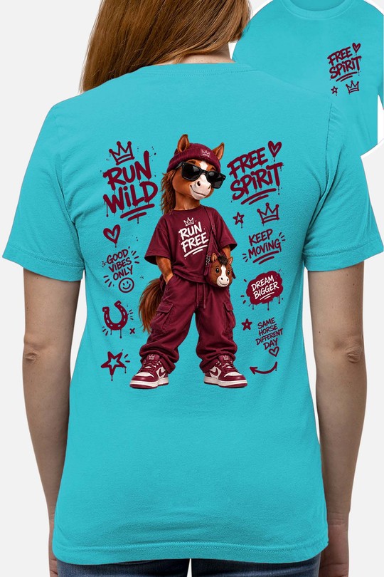 Go run wild - Tshirt Femme AR CR - FC-TURQUOISE
