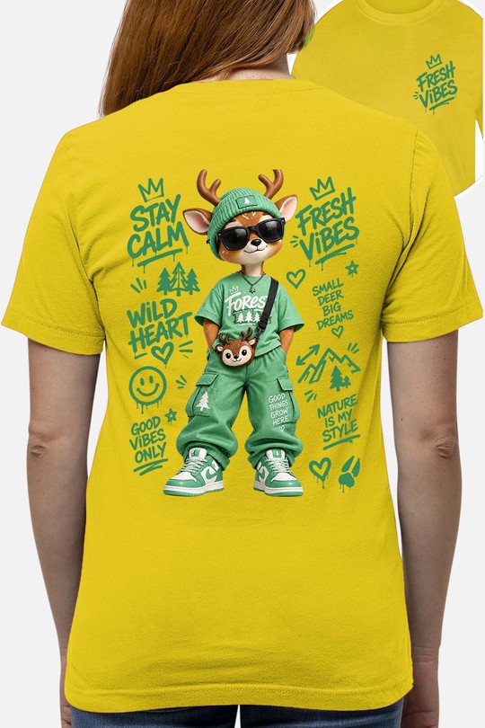 GO stay calm - Tshirt Femme AR CR - FC-JAUNE