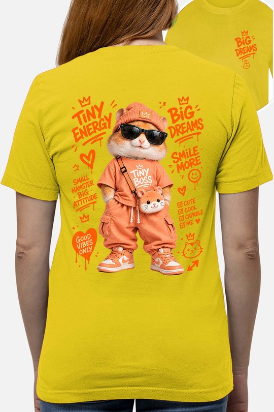 GO TINY ENERGY - Tshirt Femme AR CR - FC-JAUNE