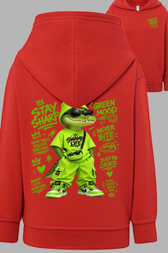 GO green mood - Sweat Capuche Homme AR CR-ROUGE