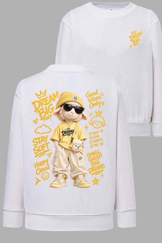 GO dream big - Sweat Col Rond Homme AR CR-BLANC