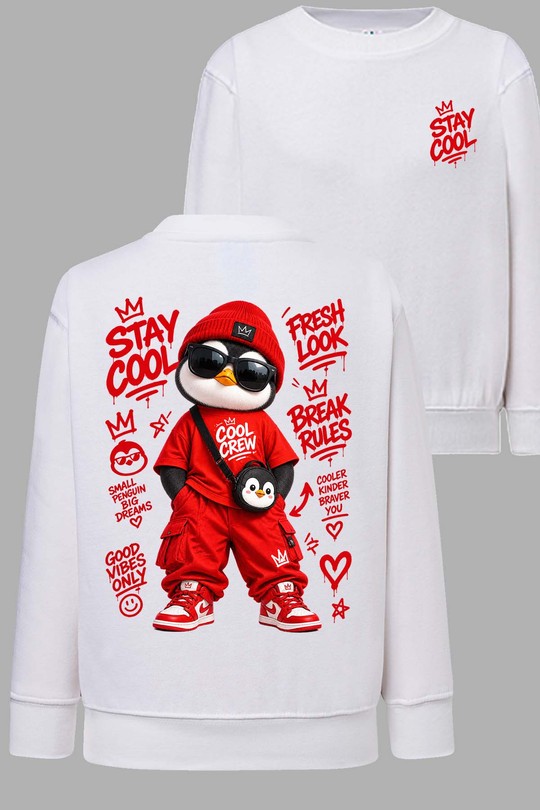 GO STAY COOL - Sweat Col Rond Homme AR CR-BLANC