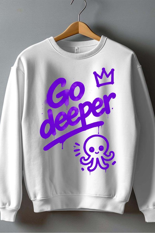 TXT deeper - Sweat Col Rond Garçon-BLANC