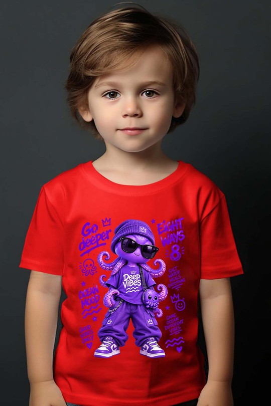 GO deeper - Tshirt Garçon-ROUGE