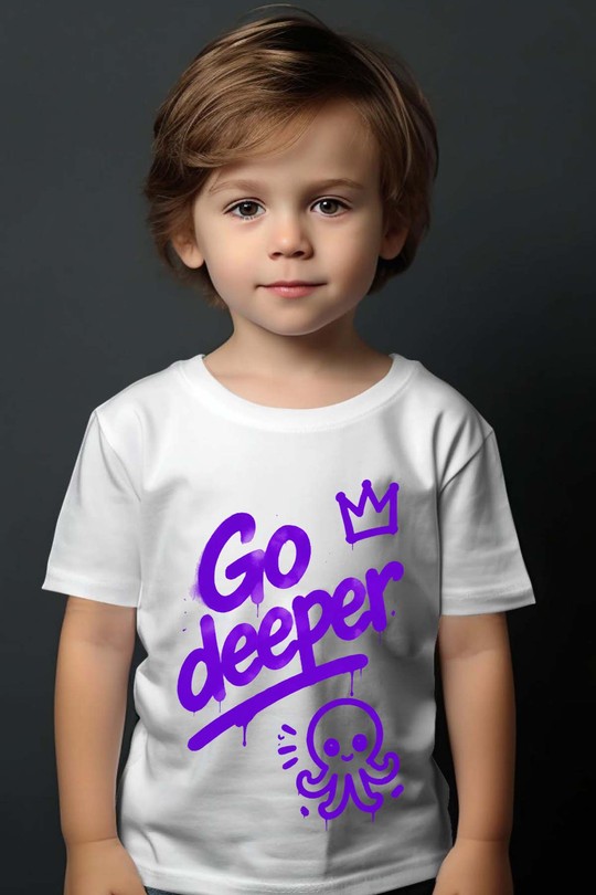 TXT deeper - Tshirt Garçon-BLANC