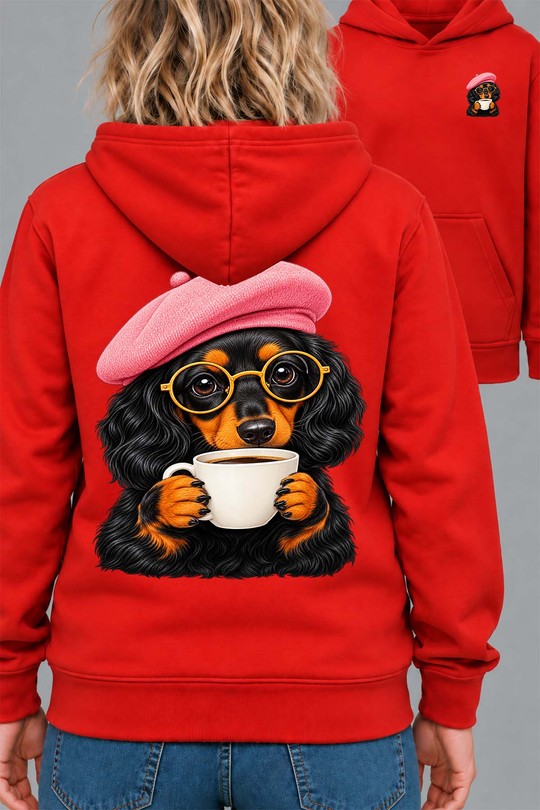 artist dog - Sweat Capuche Femme AR CR-ROUGE