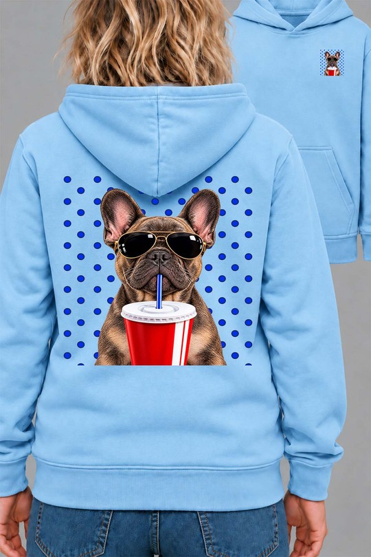 dog glasses d - Sweat Capuche Femme AR CR-BLEU CIEL